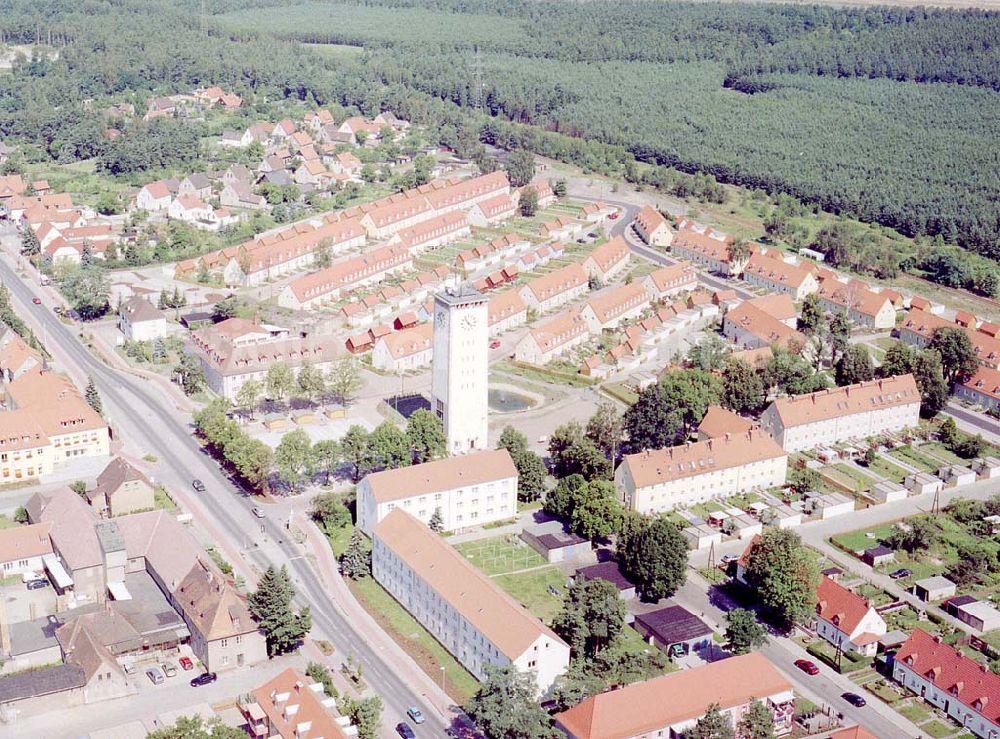 Aerial photograph Schwarzheide - Brandenburg - Werkswohnsiedlung der BASF in Schwarzheide / Brandenburg.