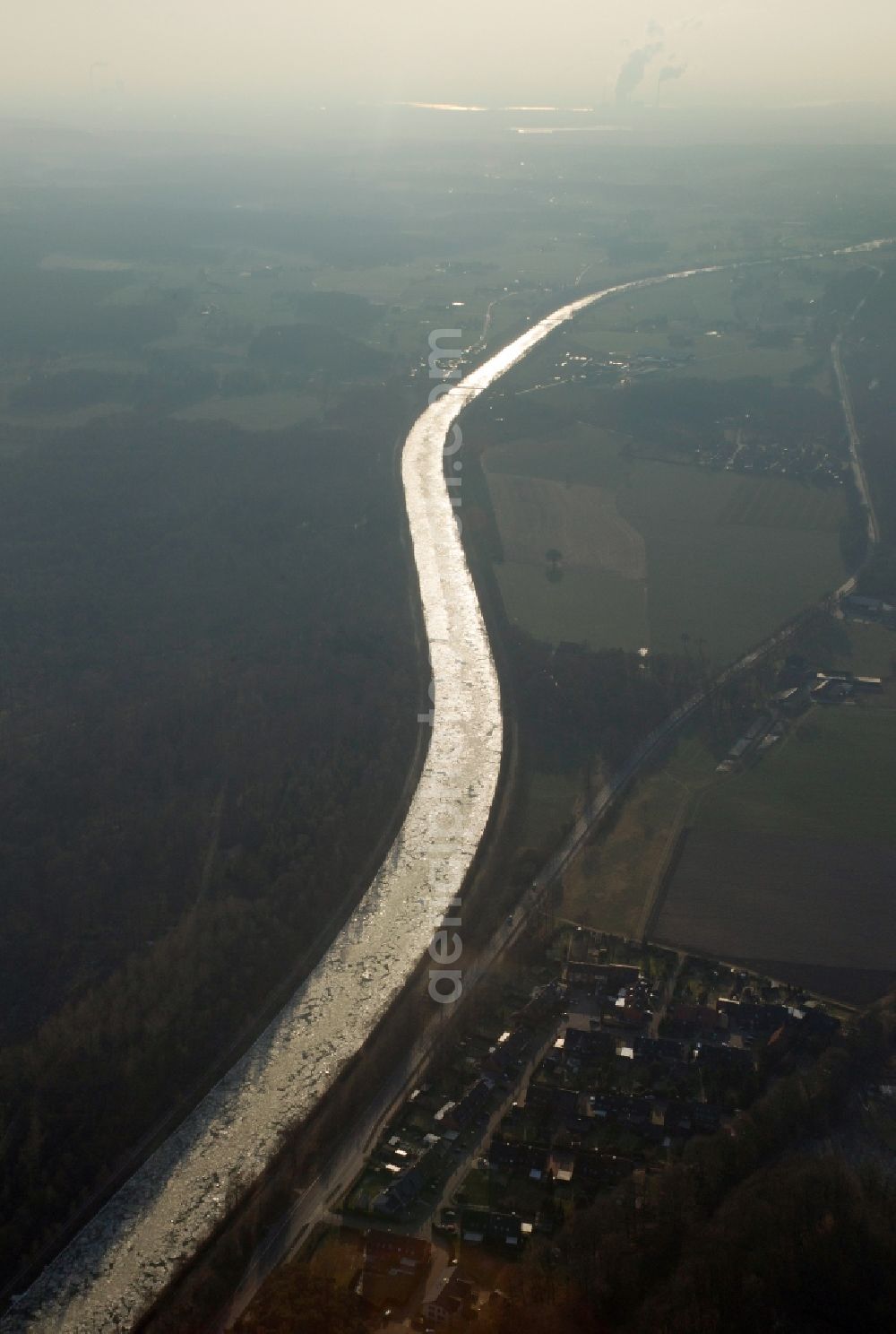 Schermbeck from above - View of the Wesel-Datteln-Kanal near Schermbeck in the state of North Rhine-Westphalia