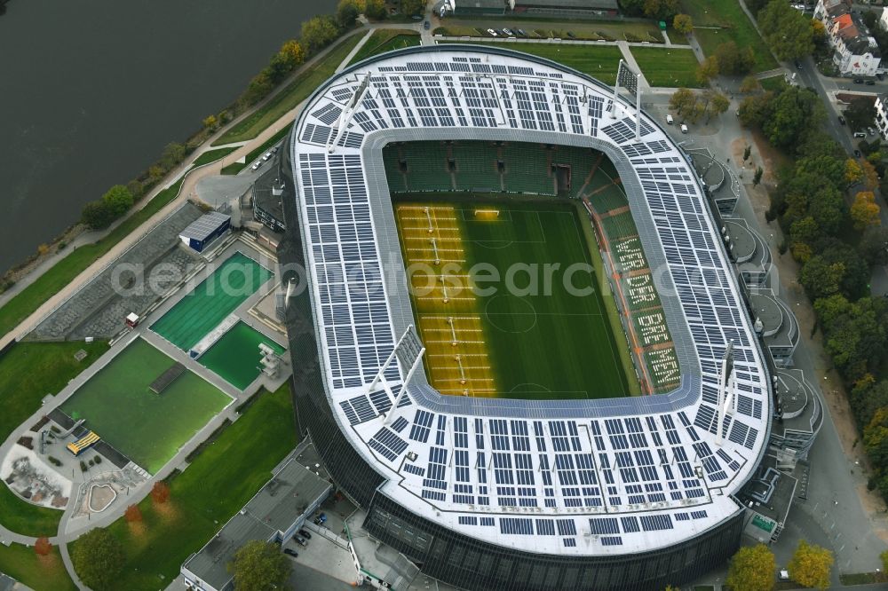 Bremen from above - The Weser Stadium in Bremen, the stadium of the Bundesliga club Werder Bremen