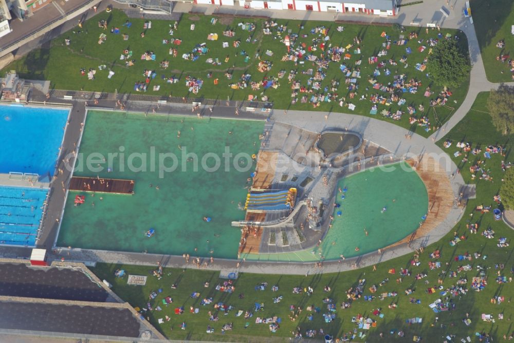 Bremen from the bird's eye view: The Weser Stadium in Bremen, the stadium of the Bundesliga club Werder Bremen