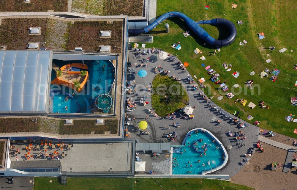 Hagen from above - View of the swimming pool Westfalenbad in Hagen in the state North Rhine-Westphalia