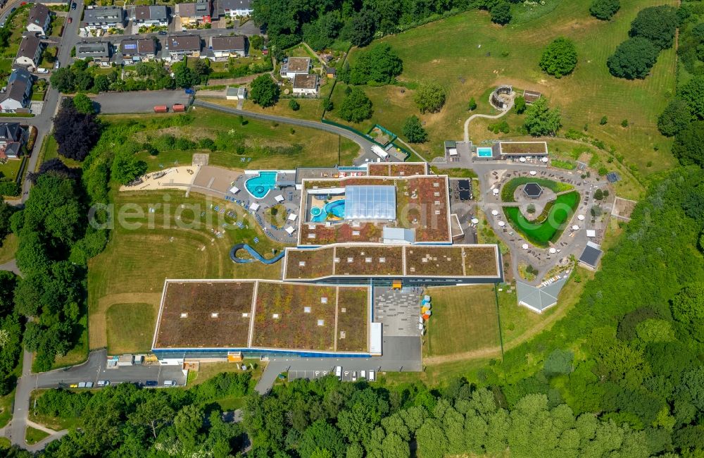 Hagen from above - View of the swimming pool Westfalenbad in Hagen in the state North Rhine-Westphalia