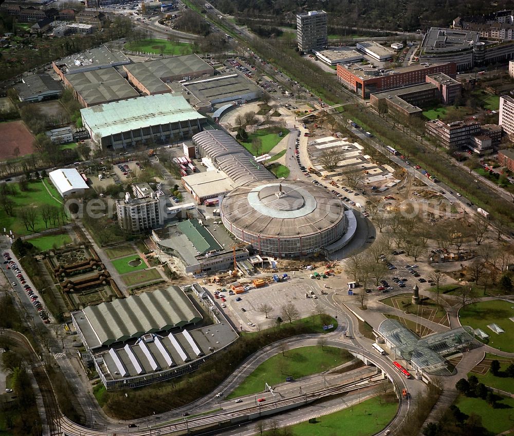 Aerial photograph Dortmund - The Dortmund Westphalia hall. The Westfalenhallen is a trade fair, congress and event center