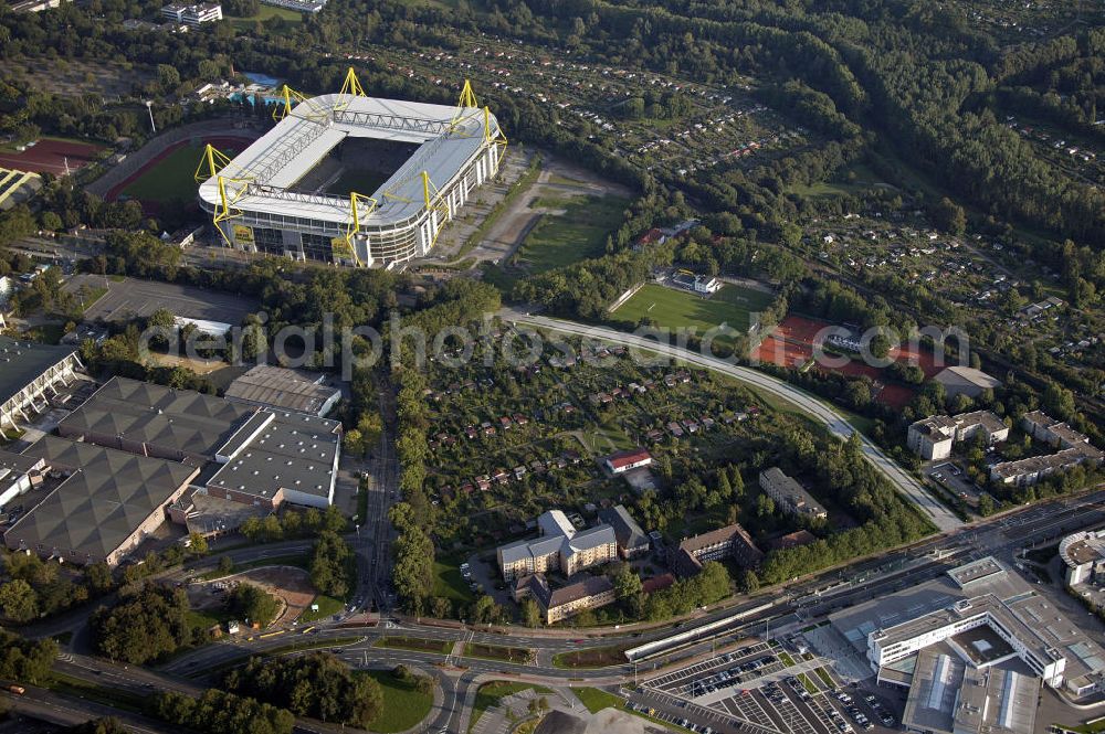 Dortmund from the bird's eye view: Blick auf das Westfalenstadion in Dortmund.