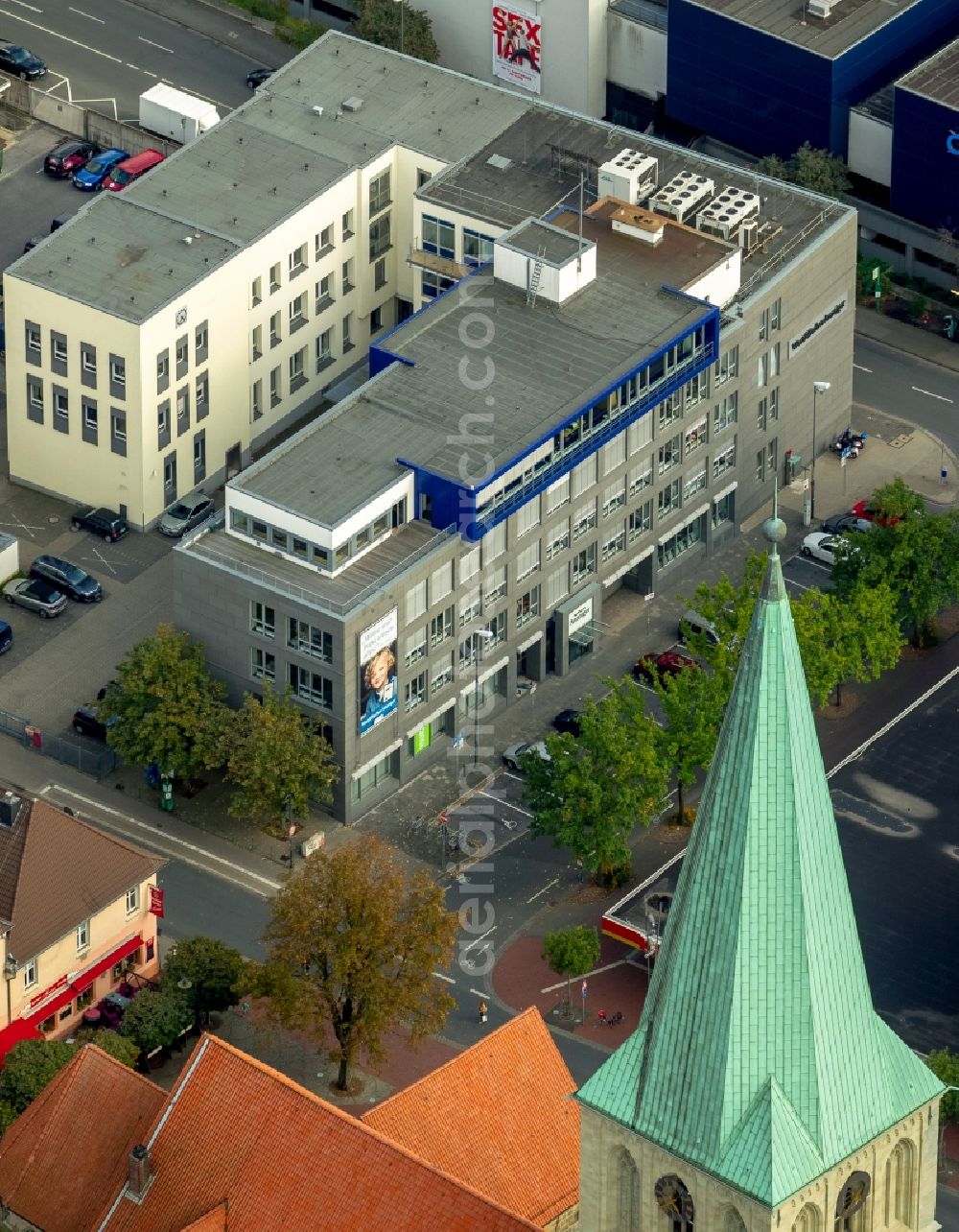 Hamm from the bird's eye view: View of the building of the newspaper Westfaelischer Anzeiger in Hamm in the state North Rhine-Westphalia