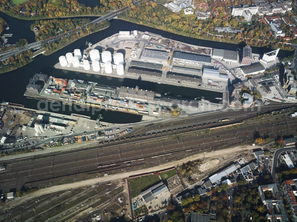 Berlin from above - View of the Westhafen in Berlin in Mitte in the district Moabit