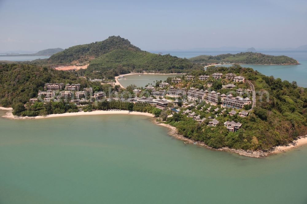 Aerial photograph Ratsada - The Westin Hotel in Ratsada is located on the island of Phuket in Thailand on the beach and wooded hillsides between palms and overlooking the bay from Phuket Town