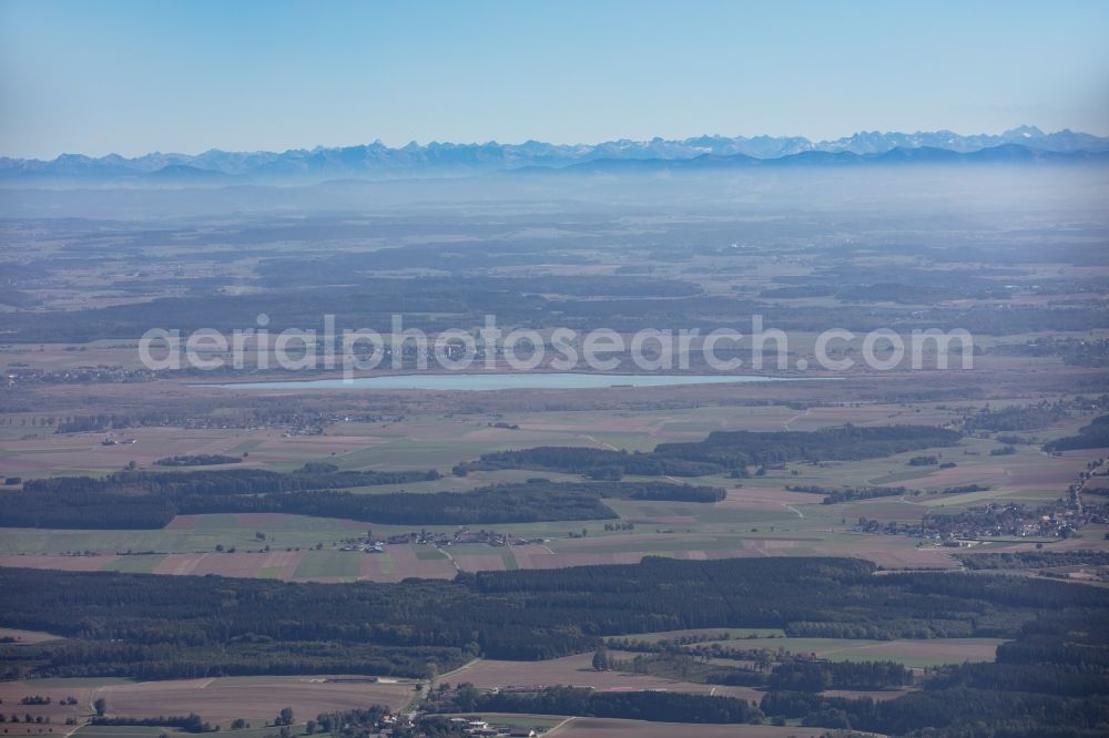 Aerial photograph Engen - Weather with layered fog cover with the alps near Engen in the state Baden-Wurttemberg, Germany