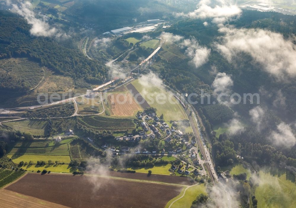 Bestwig from the bird's eye view: Weather conditions with cloud formation in Bestwig in the state North Rhine-Westphalia, Germany