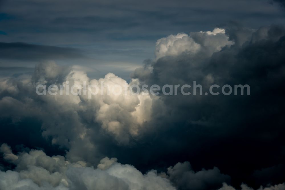 Elsdorf from the bird's eye view: Weather conditions with cloud formation in Elsdorf in the state North Rhine-Westphalia, Germany