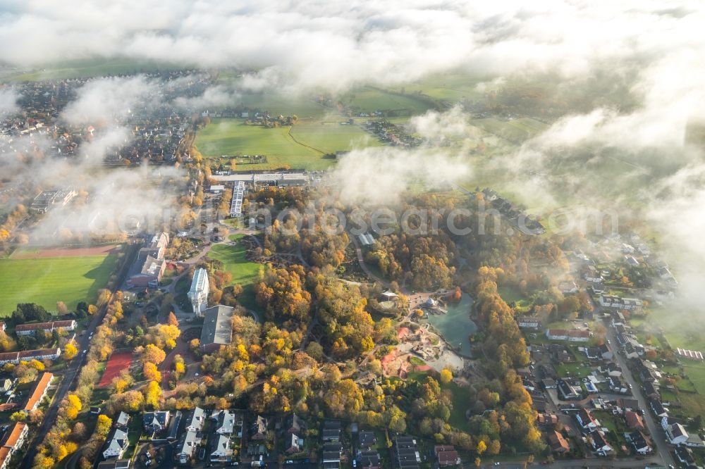 Aerial image Hamm - Weather conditions with cloud formation over the city center in Hamm in the state North Rhine-Westphalia, Germany