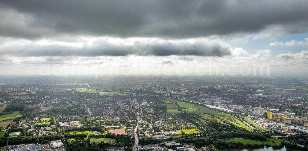 Aerial image Hamm - Weather conditions with cloud formation in Hamm in the state North Rhine-Westphalia, Germany