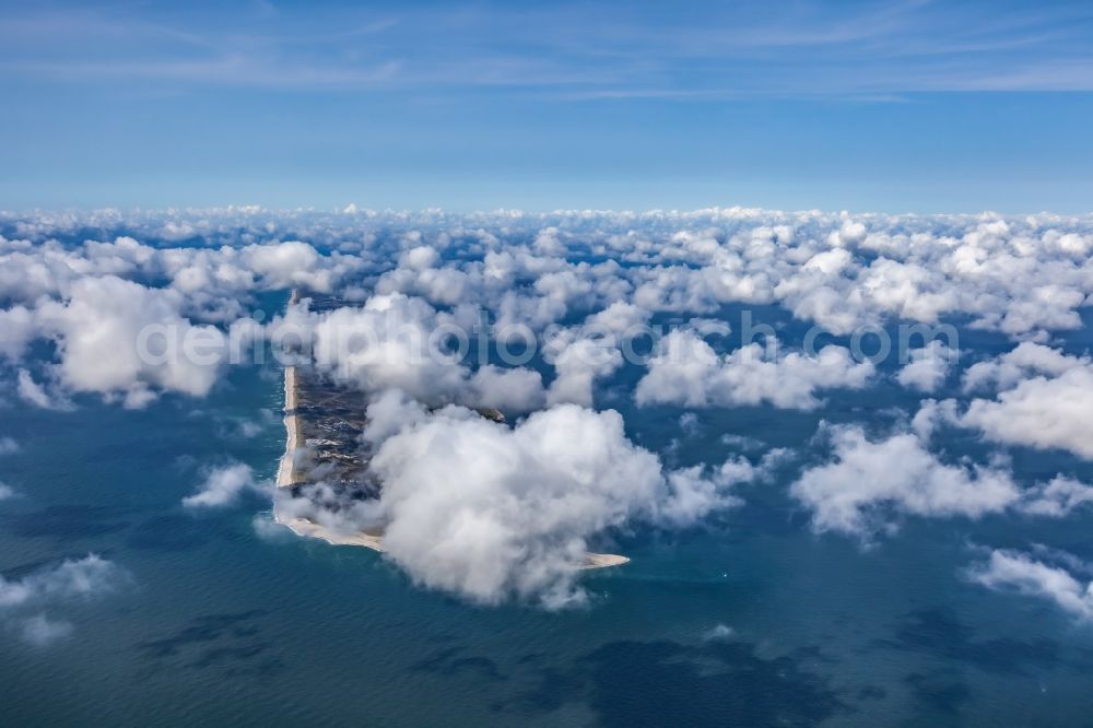 Aerial image Hörnum (Sylt) - Weather conditions with cloud formation in Hoernum (Sylt) island Sylt in the state Schleswig-Holstein, Germany