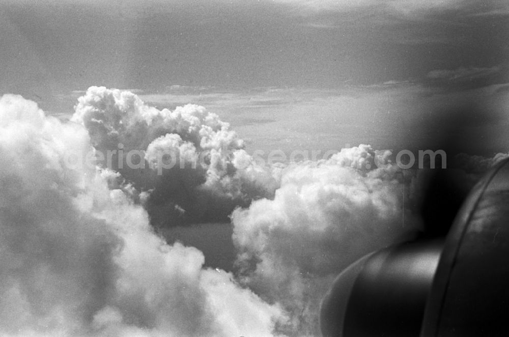 Aerial image Kalinowka - Weather conditions with cloud formation in Kalinowka in Oblast Kaliningrad, Russia