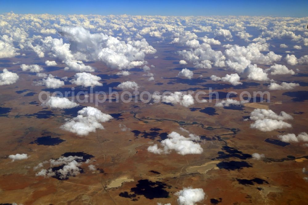 Aerial image Kimberley - Weather conditions with cloud formation over the fields on river Modderivier in Kimberley in Free State, South Africa