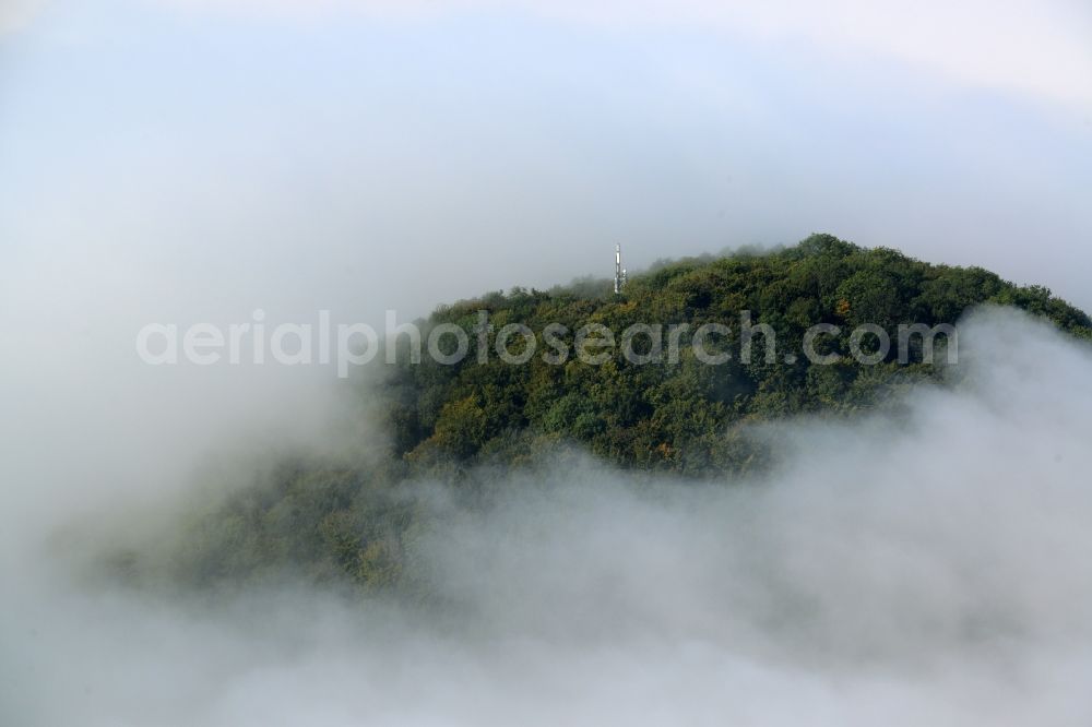 Marth from the bird's eye view: Weather conditions with cloud formation of Rusteberg in Marth in the state Thuringia