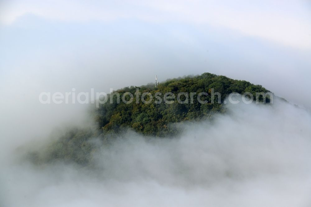 Aerial image Marth - Weather conditions with cloud formation of Rusteberg in Marth in the state Thuringia