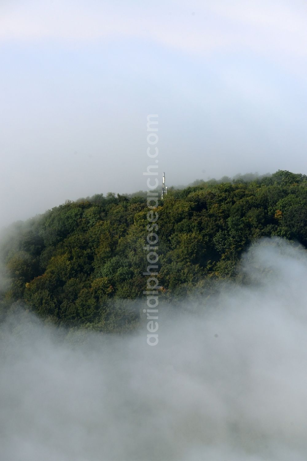 Aerial photograph Marth - Weather conditions with cloud formation of Rusteberg in Marth in the state Thuringia