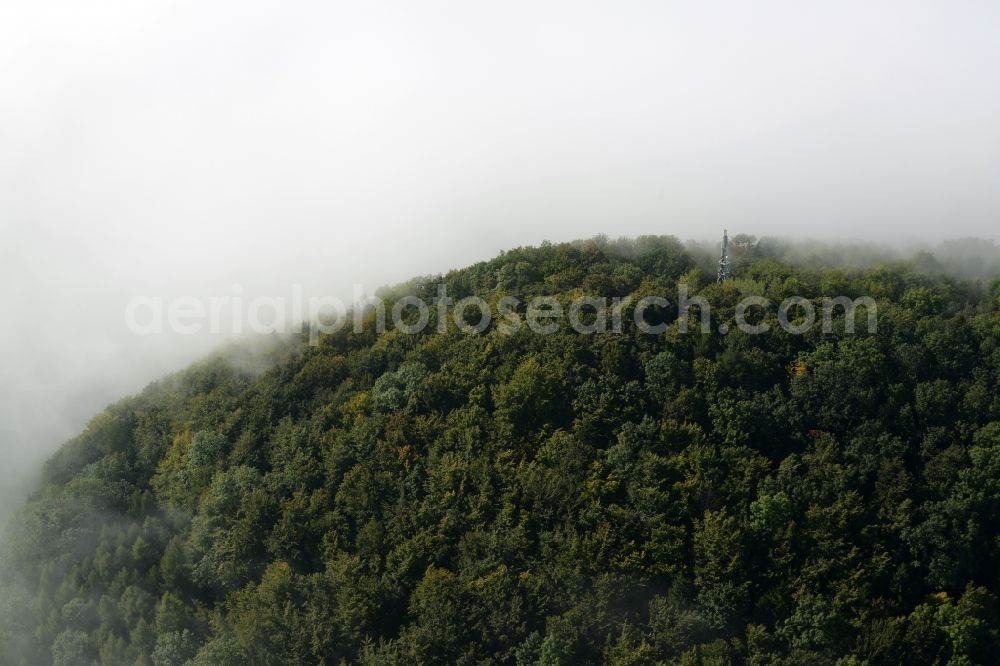 Marth from the bird's eye view: Weather conditions with cloud formation of Rusteberg in Marth in the state Thuringia