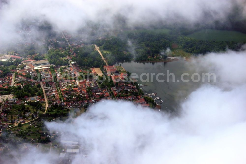 Rheinsberg from above - Weather conditions with cloud formation in Rheinsberg in the state Brandenburg, Germany