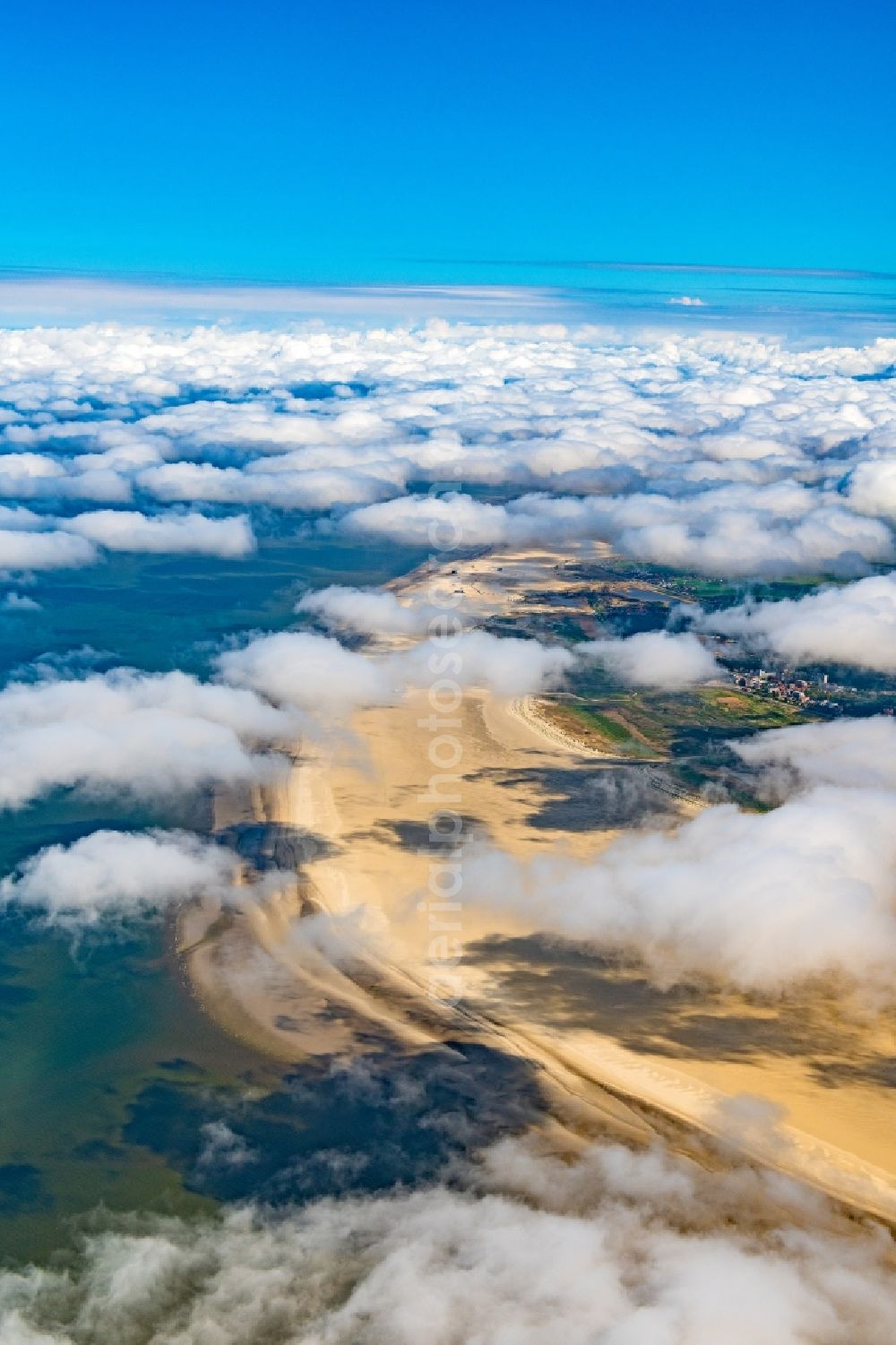 Aerial image Sankt Peter-Ording - Weather conditions with cloud formation in Sankt Peter-Ording in the state Schleswig-Holstein, Germany