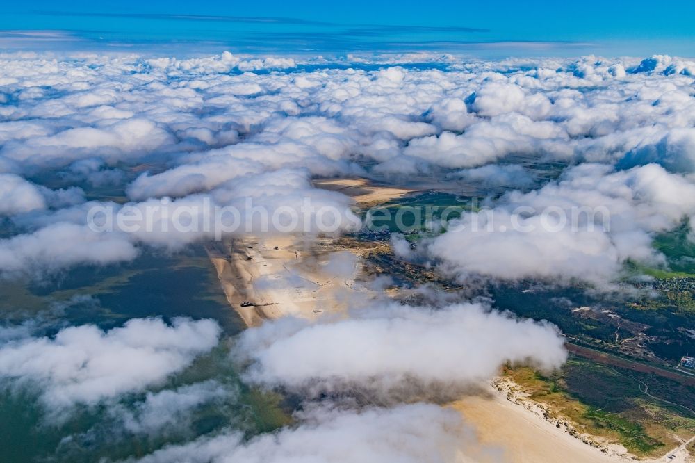 Sankt Peter-Ording from above - Weather conditions with cloud formation in Sankt Peter-Ording in the state Schleswig-Holstein, Germany