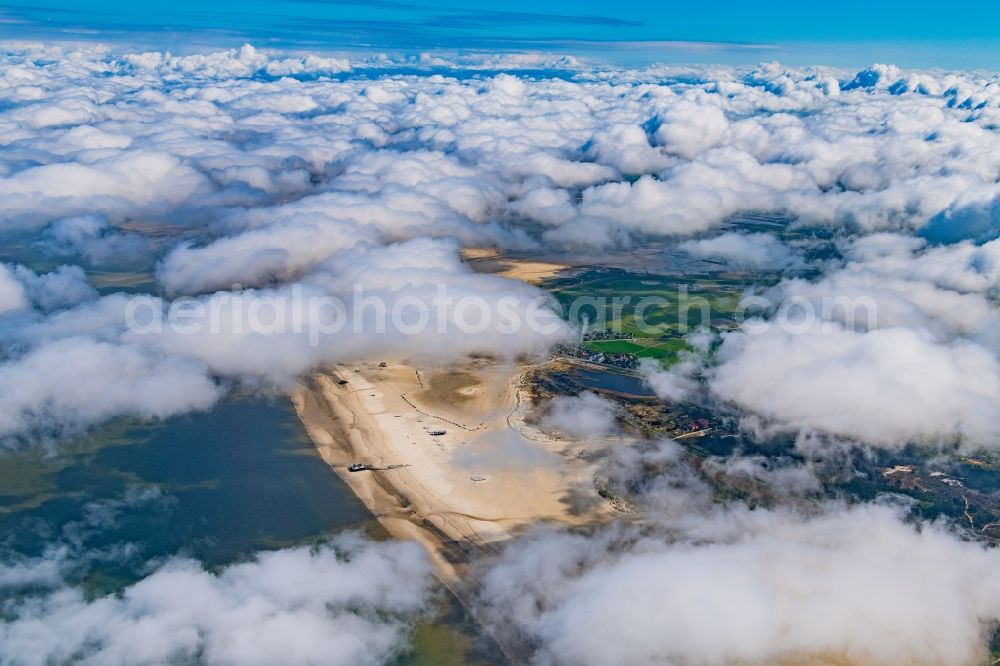 Aerial photograph Sankt Peter-Ording - Weather conditions with cloud formation in Sankt Peter-Ording in the state Schleswig-Holstein, Germany