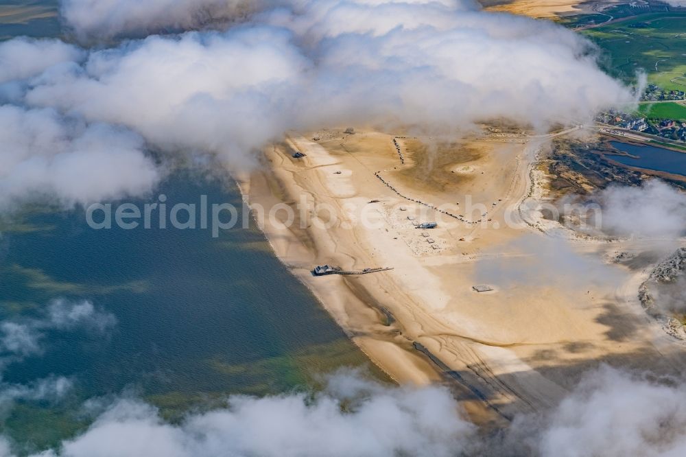 Sankt Peter-Ording from above - Weather conditions with cloud formation in Sankt Peter-Ording in the state Schleswig-Holstein, Germany