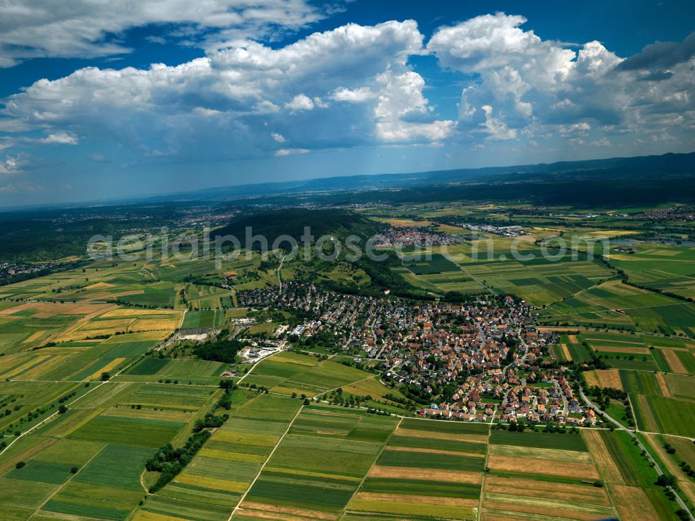 Aerial photograph Tübingen - Weather conditions with cloud formation in Tübingen in the state Baden-Wuerttemberg, Germany