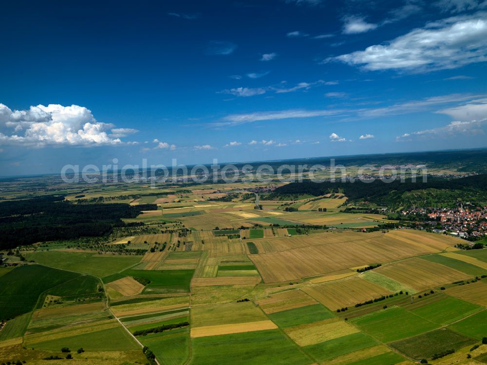 Aerial photograph Wendelsheim - Weather conditions with cloud formation in Wendelsheim in the state Baden-Wuerttemberg, Germany