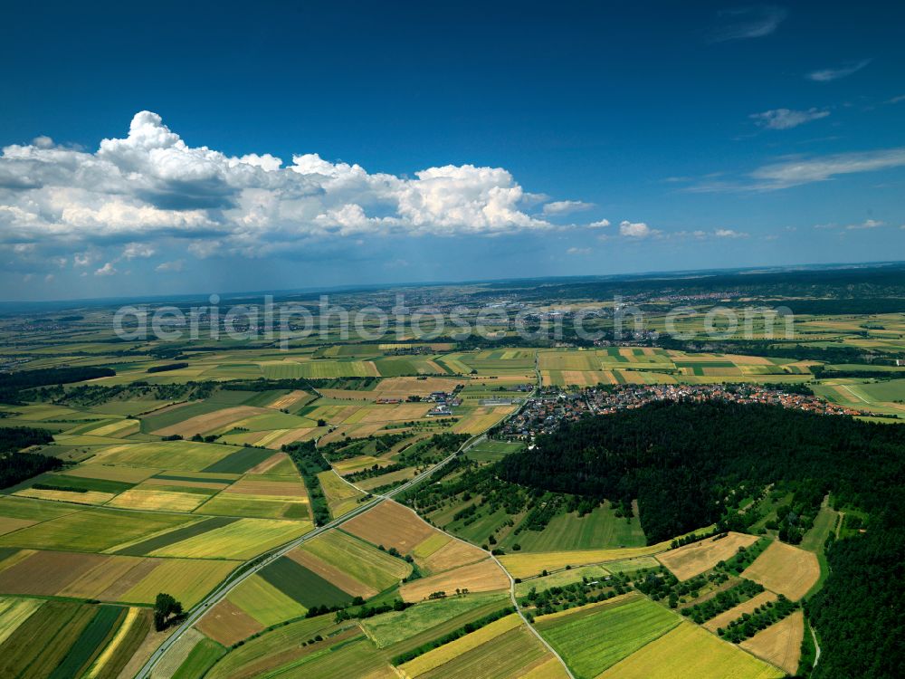 Aerial image Wurmlingen - Weather conditions with cloud formation in Wurmlingen in the state Baden-Wuerttemberg, Germany