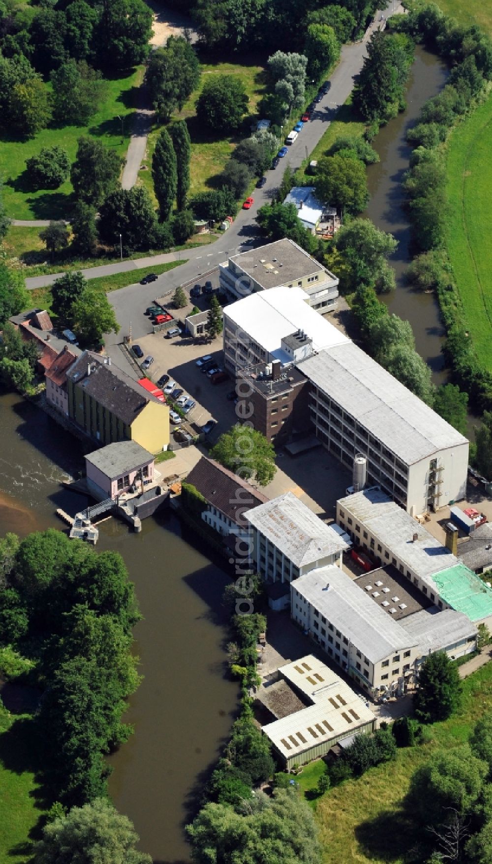 Aerial image Erlangen - View of the Wöhr mill Erlangen in the state Bavaria