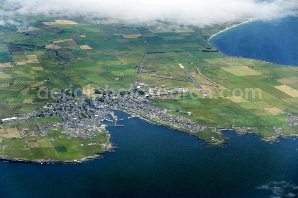 Aerial photograph Wick - The town of Wick with airport in the north of Scotland on the North Sea