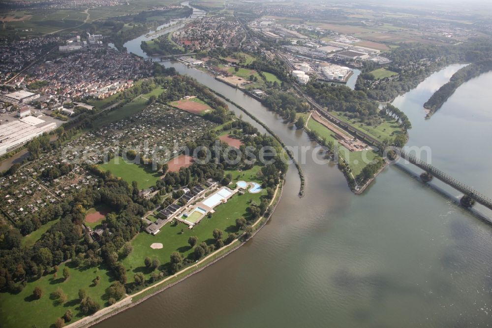 Aerial photograph Mainz - Wiesbaden, Stadtteil Mainz-Kostheim, Maaraue,