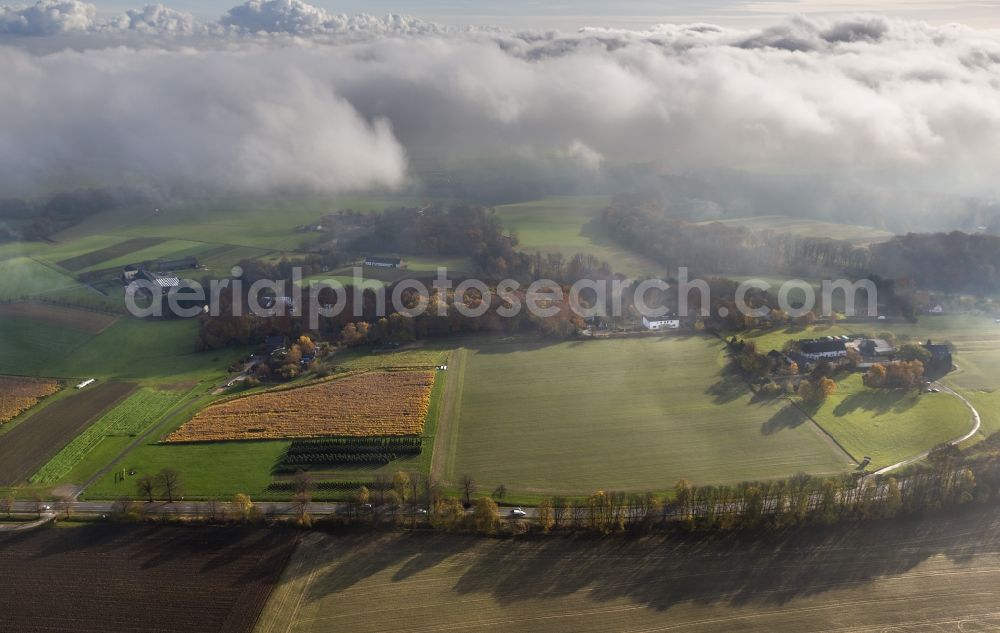 Essen from above - Meadows and peasantry food Essen-Schuir at Essen in the Ruhr area in North Rhine-Westphalia