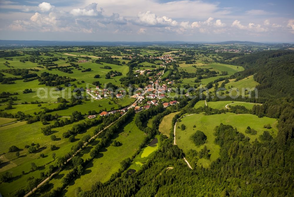 Aerial image Athose - View of a lawn landscape in Athose in France