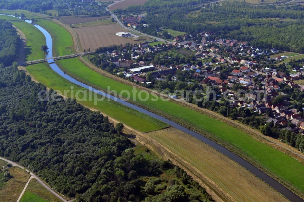 Schkopau Lochau from above - Of meadows and flood plains on the river bed of the White Elster in Schkopau Lochau in Saxony-Anhalt