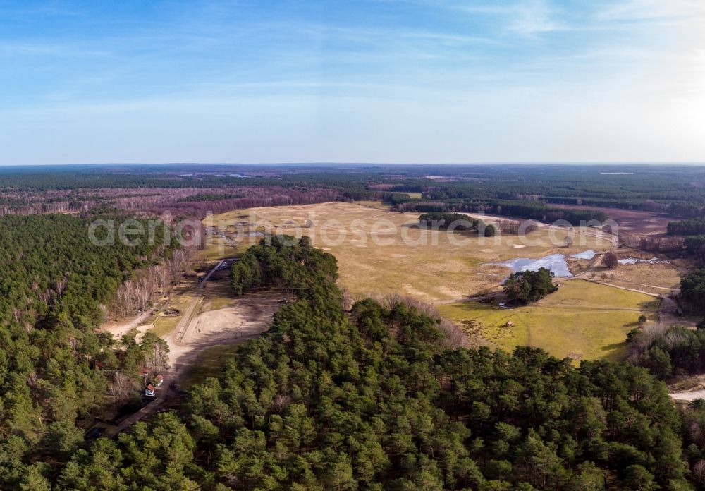 Schorfheide from above - Wildpark Schorfheide in Gross Schoenebeck at Schorfheide in the state Brandenburg, Germany