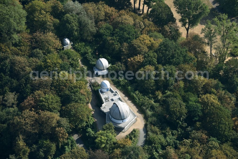 Berlin from above - Observatory Wilhelm-Foerster-Sternwarte on Insulaner hill in the Schoeneberg part of Berlin