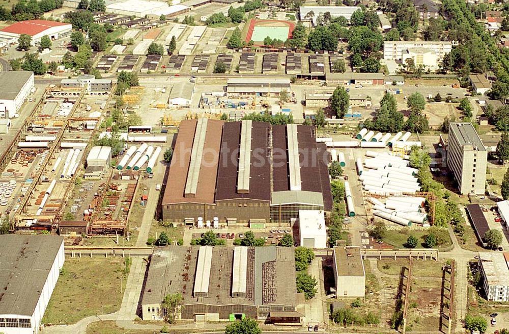 Aerial photograph Fürstenwalde/ Brandenburg - Windenergieanlagenherstellung in Fürstenwalde in Brandenburg.