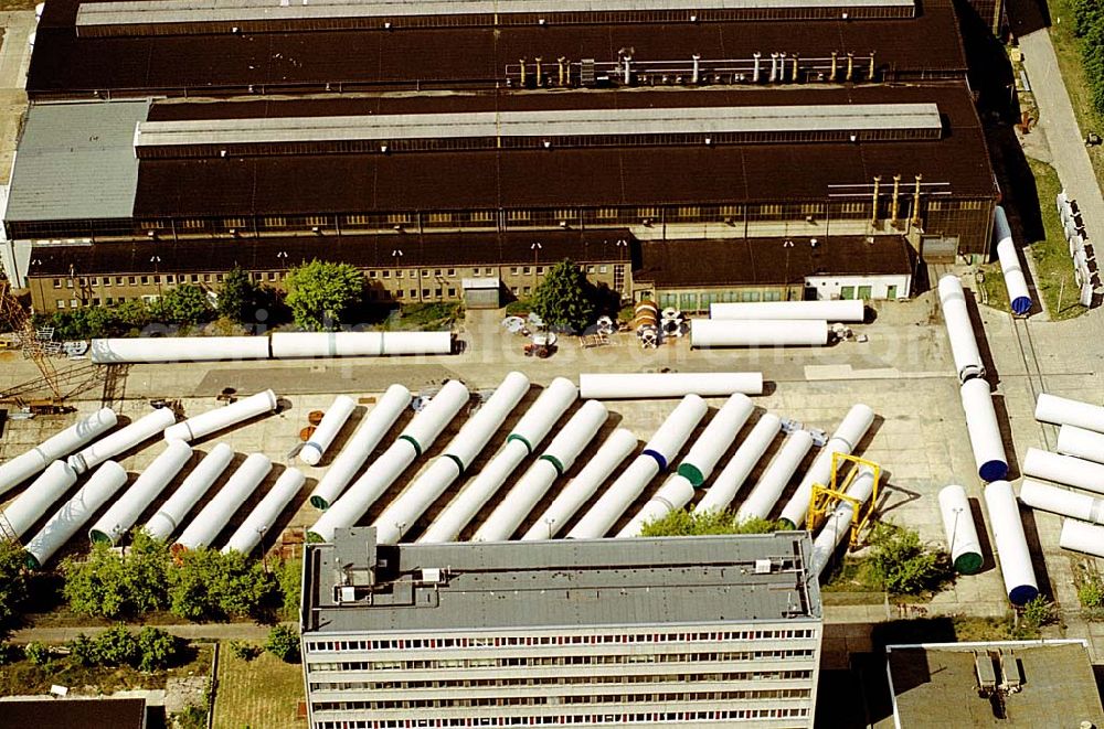 Aerial image Fürstenwalde/ Brandenburg - Windenergieanlagenherstellung in Fürstenwalde in Brandenburg.