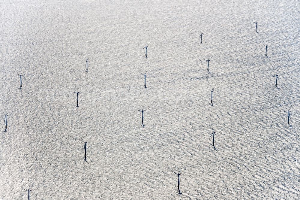 Aerial image Dranske - Wind turbines / offshore wind farm / Wind power station EnBW Baltic 2 in the Baltic See in Mecklenburg-Western Pomerania