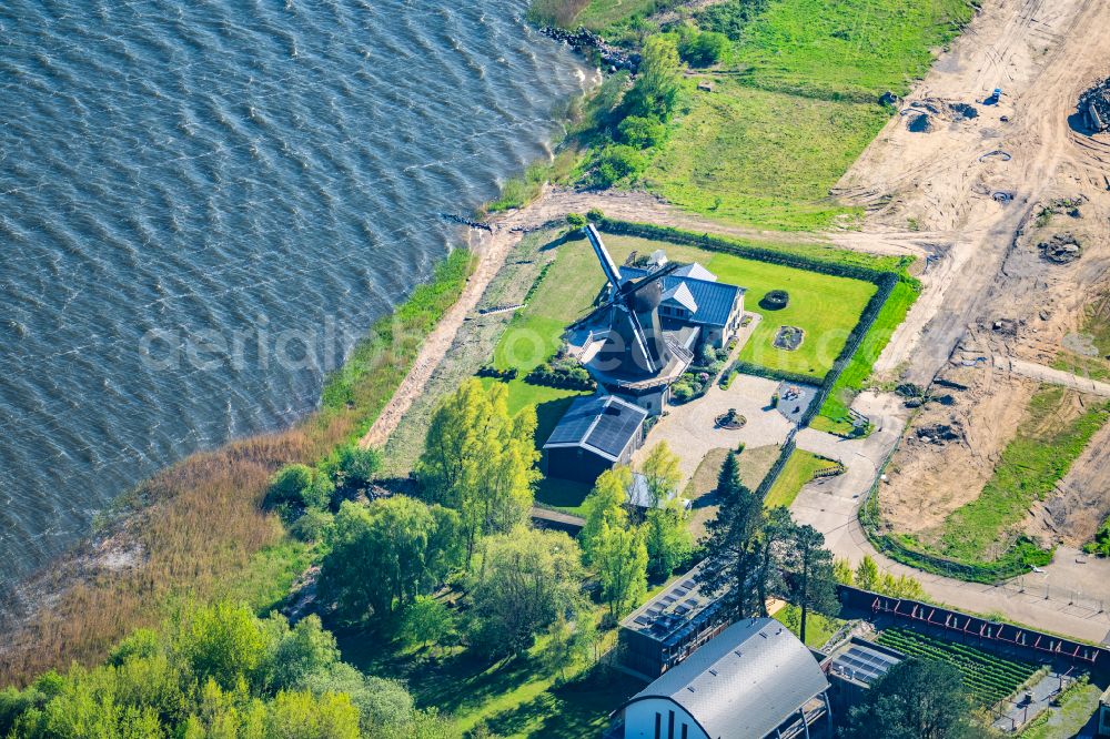 Schleswig from above - Windmill Nicola on the Schlei in Schleswig in the state Schleswig-Holstein, Germany