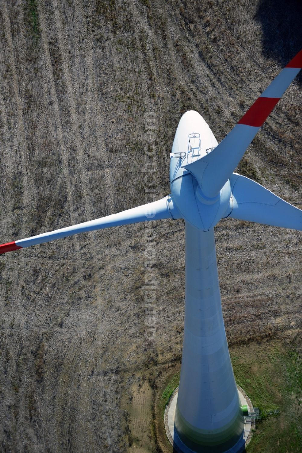 Aerial photograph Nauen - View of the wind farm Nauen, a wind turbine field to plate the Nauen in Brandenburg