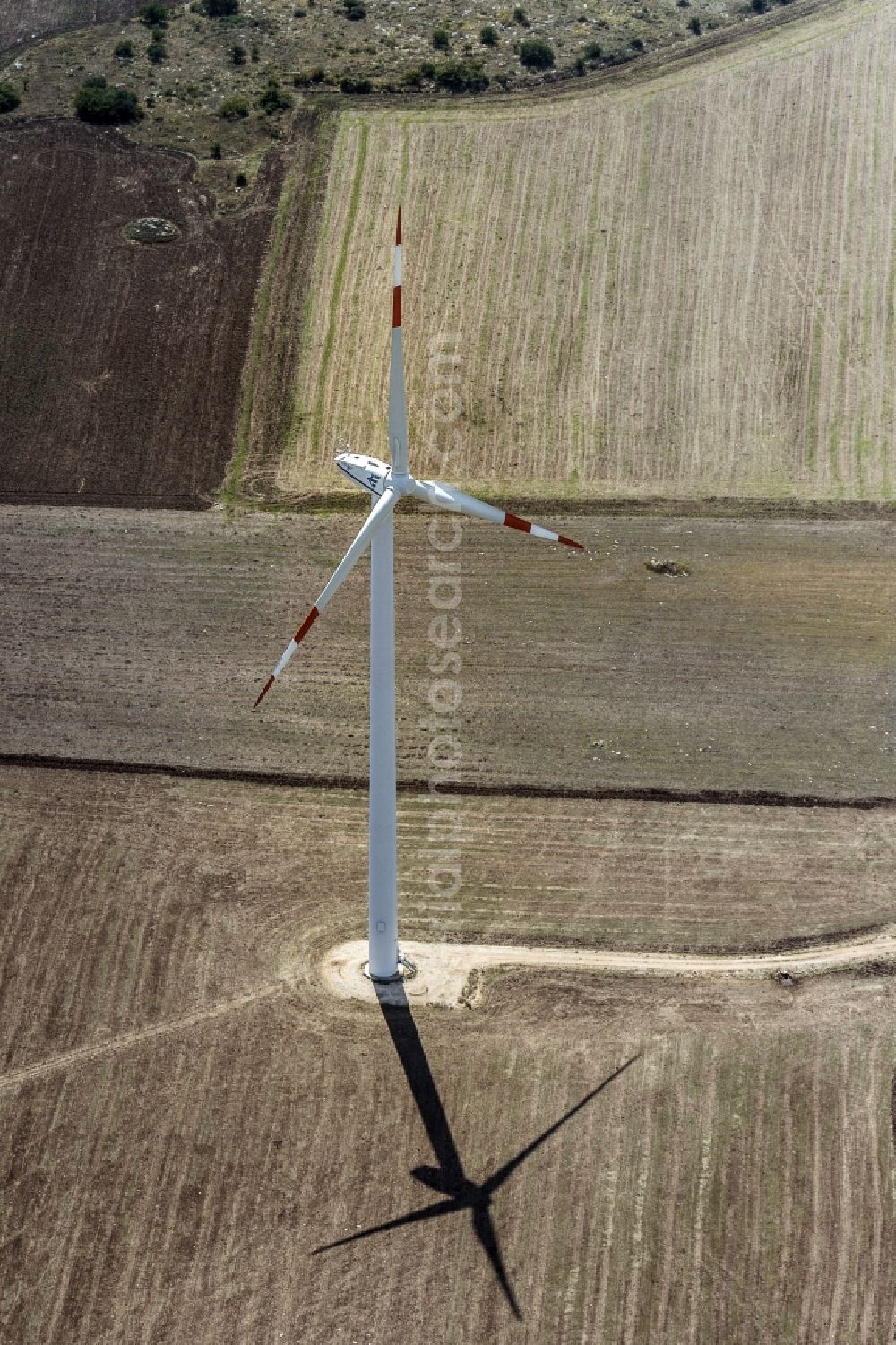 Aerial photograph Foggia - Wind turbine in Foggia destrict Apulia in Italy