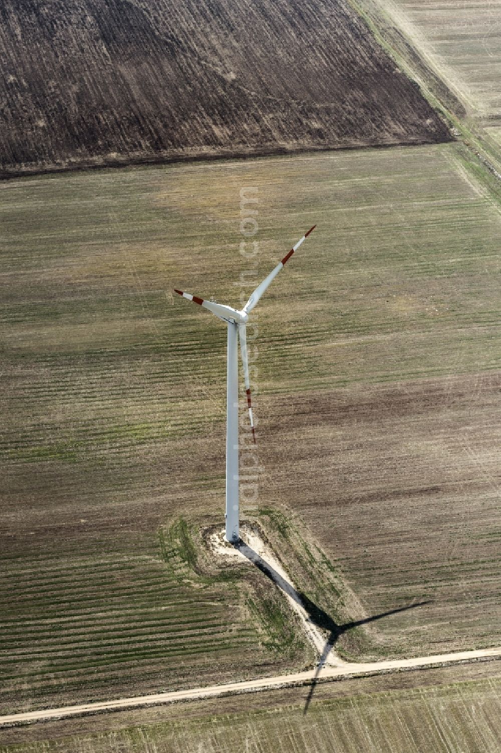 Foggia from above - Wind turbine in Foggia destrict Apulia in Italy