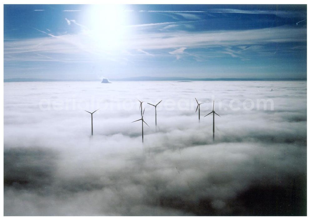 Wunsiedel from above - 30.09.2002 Windräder in den Wolken Wunsiedel in Bayern