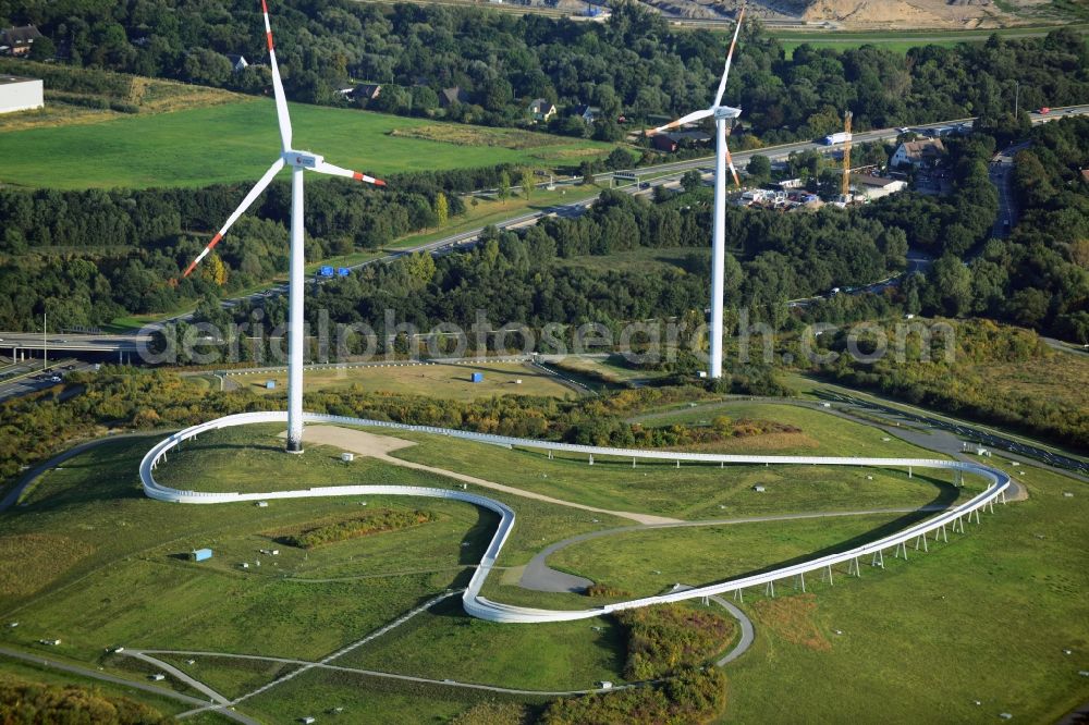 Hamburg from the bird's eye view: Winradanlagen on the energy mountain Georgswerder in Hamburg