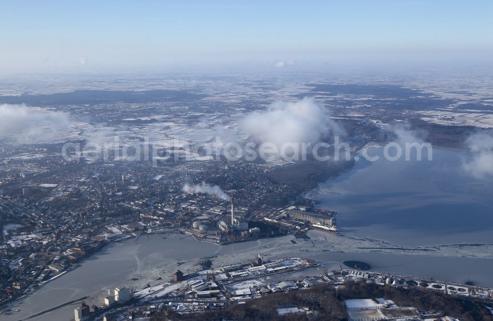 Flensburg from above - Winter in Flensburg in Schleswig-Holstein