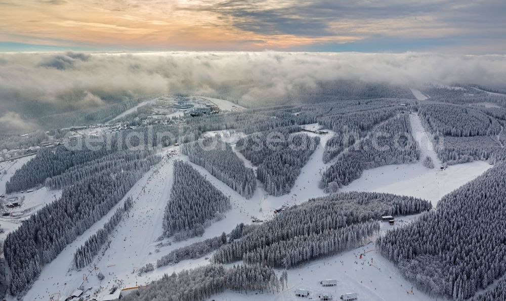 Aerial image Winterberg - View at the Landal Holiday park at the Winertberger Büre in Winterberg in the federal state North Rhine-Westphalia